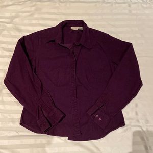 Purple St. John’s medium hundred percent cotton corduroy Button up shirt